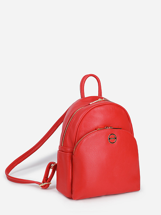 Красный рюкзак из мягкой кожи  Folle