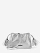 Серебристая сумочка кросс-боди а-ля кисет из мягкой кожи с перфорацией  Tony Bellucci