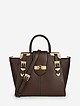 Коричневая кожаная сумка-тоут в винтажном дизайне  La Martina