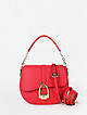 Полукруглая небольшая сумочка сэдл-бэг из красной кожи  La Martina