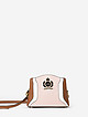 Сумочка кросс-боди в стиле колор-блок из коньячной, белой и пастельно-розовой экокожи  La Martina