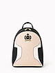 Рюкзак в стиле колор-блок из черной и бежевой кожи  La Martina