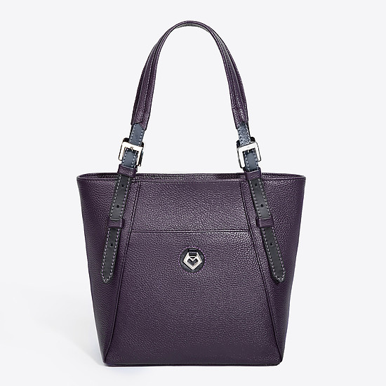 Фиолетовая кожаная сумка небольшого размера  Trevor