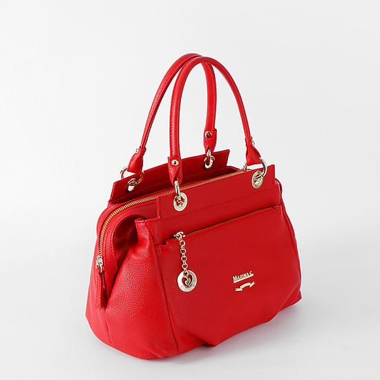 Красная сумка с ручками на кольцах  Marina Creazioni