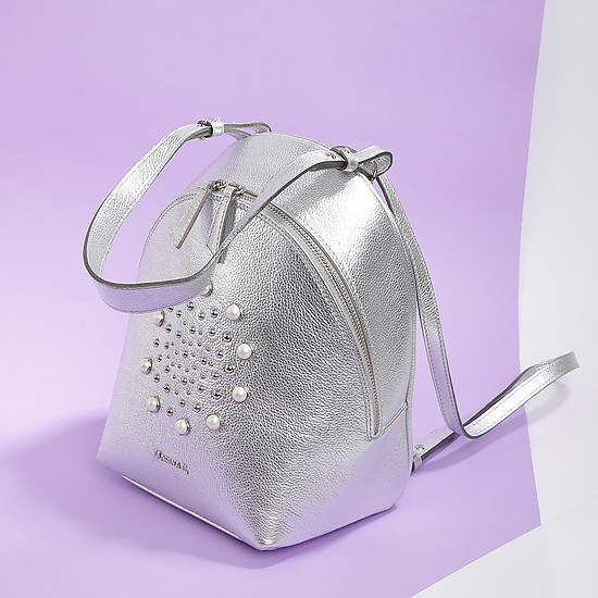 Серебристый рюкзак с жемчужинами  Marina Creazioni