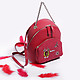 Красный кожаный рюкзак с декором на кармане  Marina Creazioni