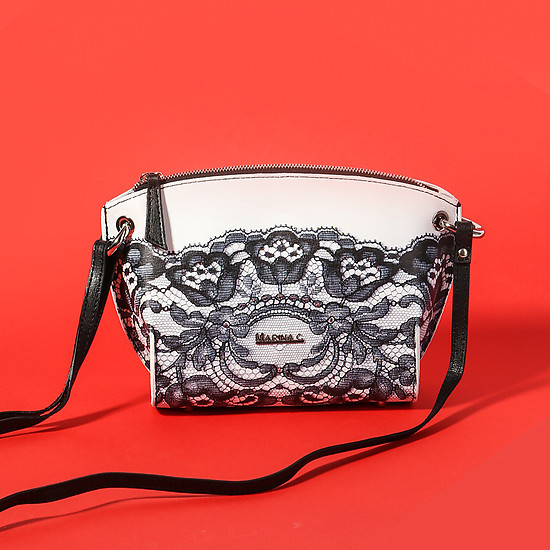 Романтичная сумочка на плечо с принтом кружева и кристаллами Swarovski  Marina Creazioni