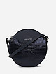 Темно-синяя круглая сумочка кросс-боди из кожи под крокодила  Lancaster
