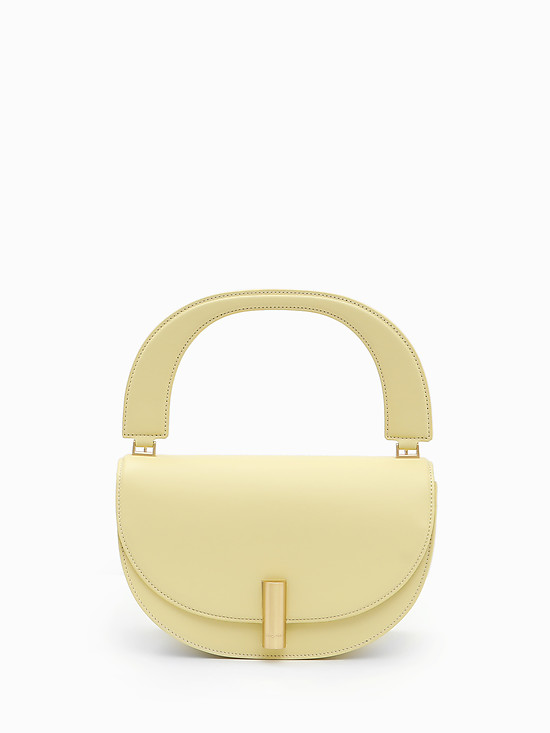 Желтая полукруглая сумка-багет из плотной кожи  Arcadia