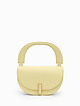 Желтая полукруглая сумка-багет из плотной кожи  Arcadia