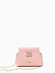 Розовая кожаная сумочка кросс-боди с кристаллами Swarovski  Marina Creazioni