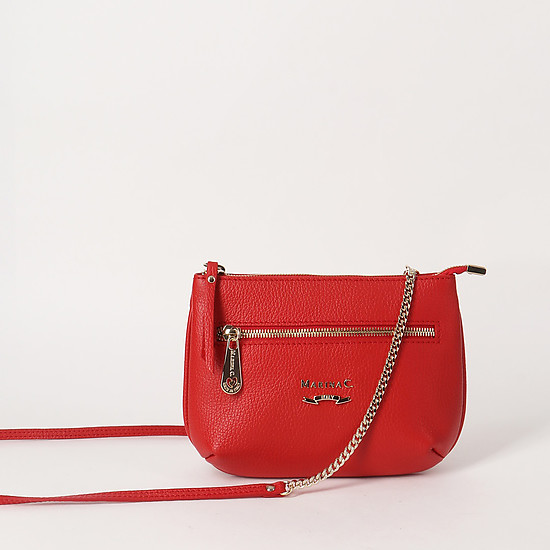 Маленькая красная сумочка 3 в 1 из мягкой кожи  Marina Creazioni