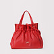 Красная сумка-тоут из красной драпированной кожи  Marina Creazioni