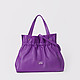 Фиолетовая сумка-тоут из мягкой драпированной кожи  Marina Creazioni