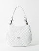 Белая сумка из стеганной кожи с узорной вышивкой и ручками на плечо  Marina Creazioni