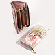 Розовый кожаный кошелек на молнии с принтом  Alessandro Beato
