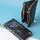 Горизонтальный кожаный бумажник из черной кожи с цветочным тиснением и принтом  Alessandro Beato