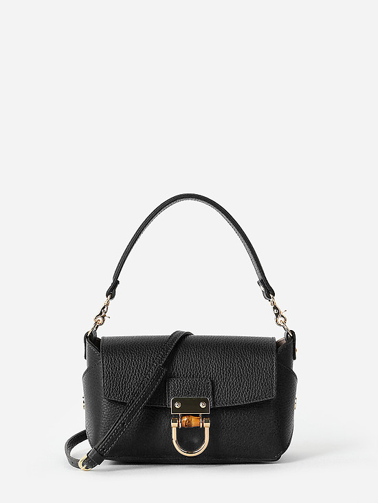 Маленькая сумочка из черной кожи с комплектом из двух ремешков  Gianni Notaro