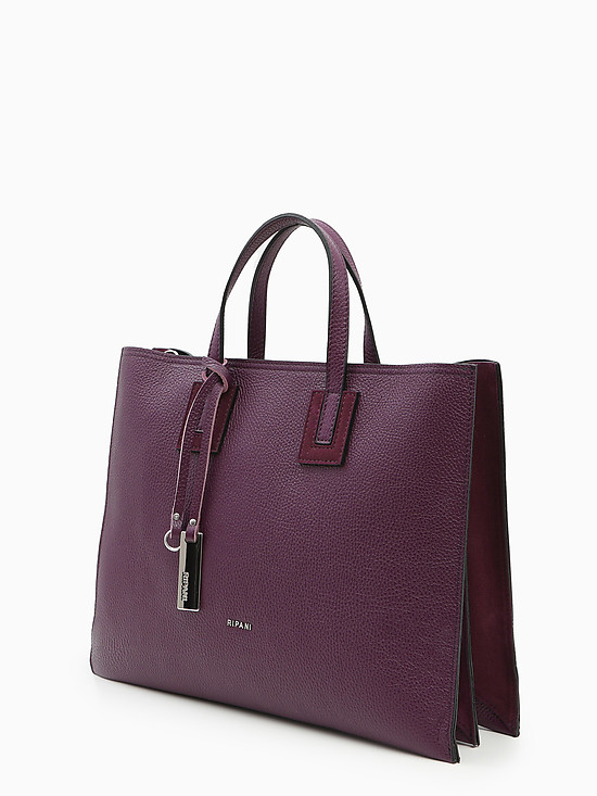 Фиолетовая сумка-тоут из мягкой кожи  Ripani