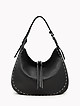 Черная сумка-мешок из мягкой кожи со стильной отстрочкой  Ripani