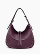 Фиолетовая сумка-мешок из мягкой кожи со стильной отстрочкой  Ripani