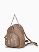 Маленький кожаный рюкзак с фигурными заклепками в темно-бежевом оттенке  Marina Creazioni