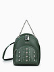 Маленький кожаный рюкзак с фигурными заклепками в зеленом цвете  Marina Creazioni