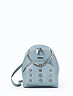 Маленький кожаный рюкзак с фигурными заклепками в голубом цвете  Marina Creazioni