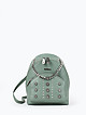 Маленький кожаный рюкзак с фигурными заклепками в мятном оттенке  Marina Creazioni