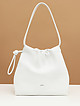 Белая сумка-торба из мягкой зернистой кожи  Arcadia