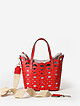 Красная сумка-шоппер из кружевной кожи  Arcadia