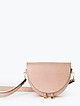 Пудрово-розовая полукруглая сумочка кросс-боди - клатч из кожи под крокодила  BE NICE