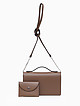 Маленькая прямоугольная сумочка кросс-боди из гладкой коричневой кожи с ручкой  BE NICE