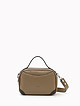 Серо-бежевая кожаная сумочка-боулер с двумя отделами  Folle