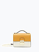 Прямоугольная сумочка кросс-боди из плотной бежевой и горчичной кожи  BE NICE
