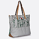 Серая сумка-шоппер из мягкой кожи в винтажном стиле  Caterina Lucchi