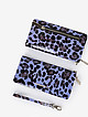Фиолетовый лаковый кошелек-клатч с леопардовым принтом  Alessandro Beato