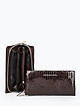Темно-коричневый кошелек-клатч из лаковой кожи под рептилию  Alessandro Beato