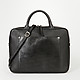 Черная кожаная сумка-портфель  Marina Creazioni