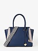 Синяя сумка-тоут из плотной кожи с широким текстильным ремешком  Alessandro Beato