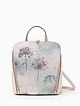 Форматный рюкзак из голубой кожи с принтом цветов  Alessandro Beato