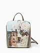 Форматный рюкзак из кожи цвета капучино с принтом прованского пейзажа  Alessandro Beato