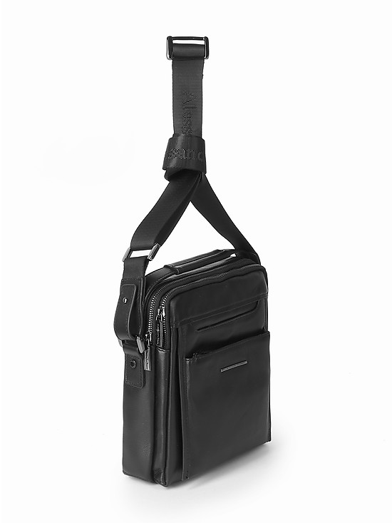 Мужская сумка-планшет из черной кожи  Alessandro Beato