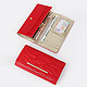 Красный горизонтальный кожаный кошелек с узорной прострочкой  Alessandro Beato