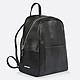 Стильный черный рюкзак из натуральной кожи с тиснением под кожу рептилии  Alessandro Beato