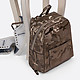 Рюкзак бронзового цвета небольшого размера из натуральной кожи с тиснением в стиле милитари  Alessandro Beato