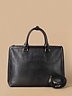 Черный кожаный портфель с фурнитурой под бронзу  Tony Bellucci