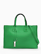 Зеленая сумка-сэчтел из кожи с крупными стежками  Ripani