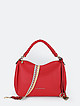 Небольшая мягкая кожаная сумка-хобо красного цвета  Alessandro Beato
