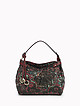 Небольшая мягкая кожаная сумка-хобо бордового цвета с объемным букле  Alessandro Beato